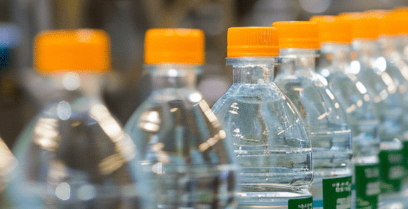 bottled water on a factory line
