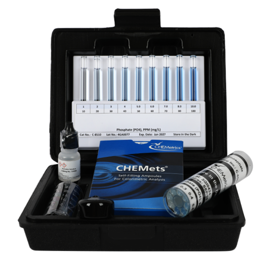 Image of a CHEMets phosphate test kit.