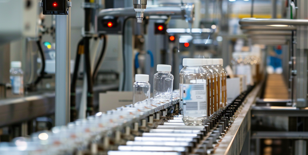 Image of an aseptic packaging plant line.