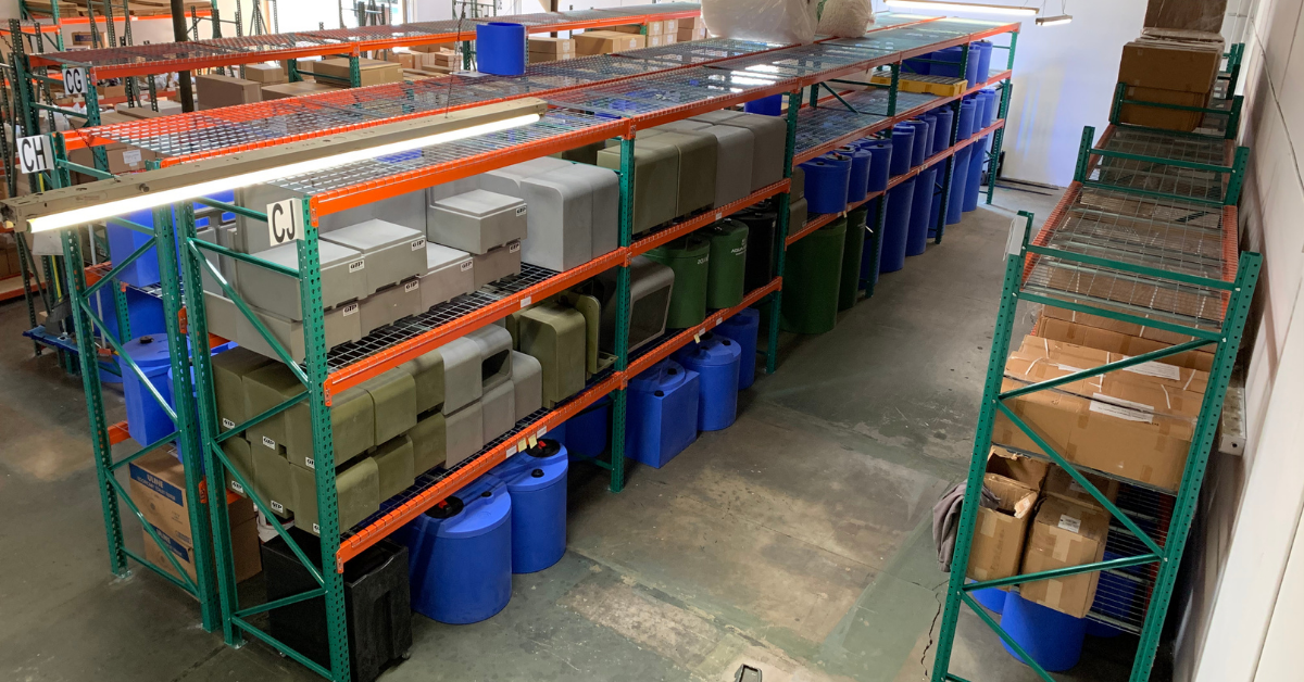 items stored in a warehouse