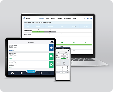 Image showcasing AquaPhoenix software technology for water testing.